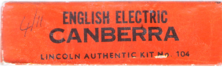Коробка Lincoln 104  English Electric Canberra, Lincoln International Ltd, 1957